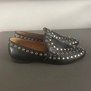 BRAND NEW SANDRO PARIS LEATHER & STUDDED LOAFERS